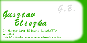 gusztav bliszka business card